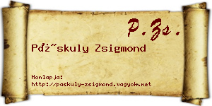 Páskuly Zsigmond névjegykártya