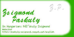 zsigmond paskuly business card